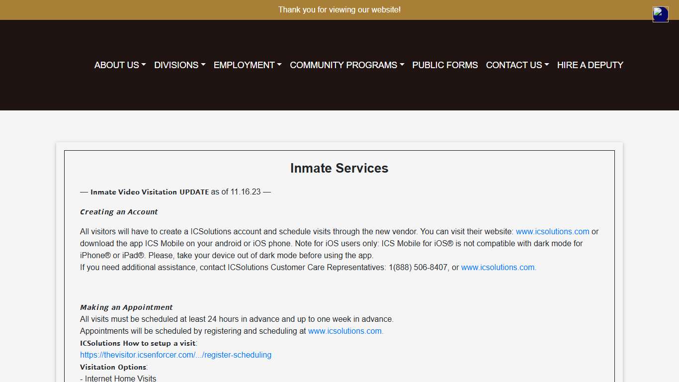 Inmate Services