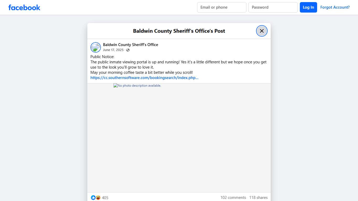 Public Notice: The... - Baldwin County Sheriff's Office | Facebook
