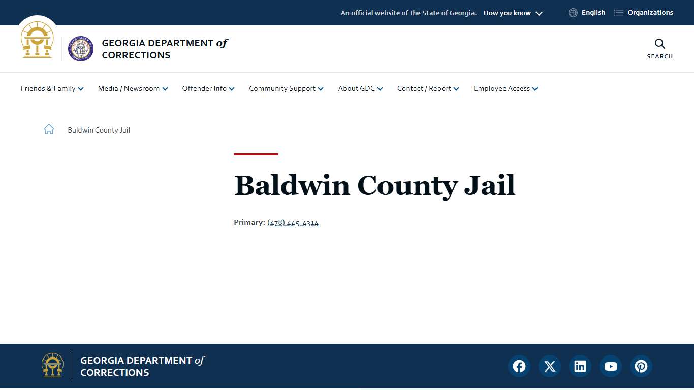 Baldwin County Jail | Georgia Department of Corrections